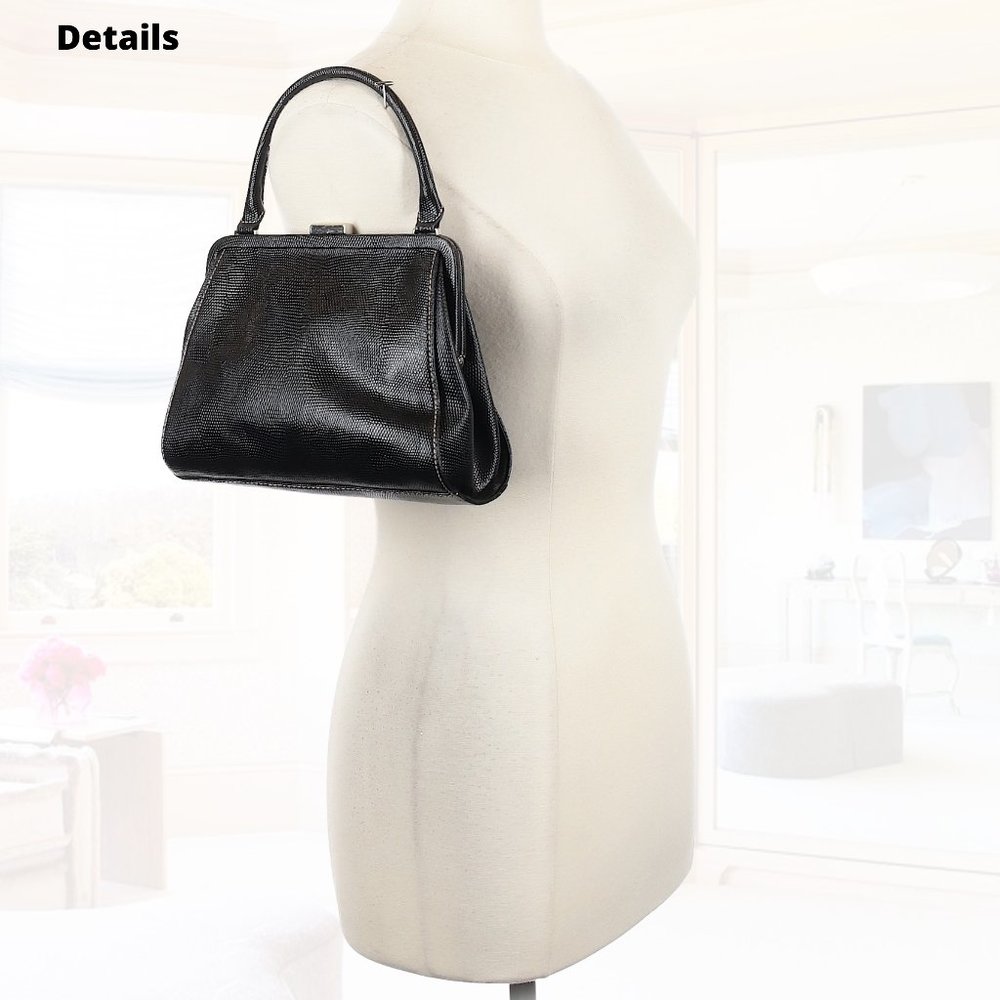 [EUC] Vintage-Like Textured Satchel Black (handheld)